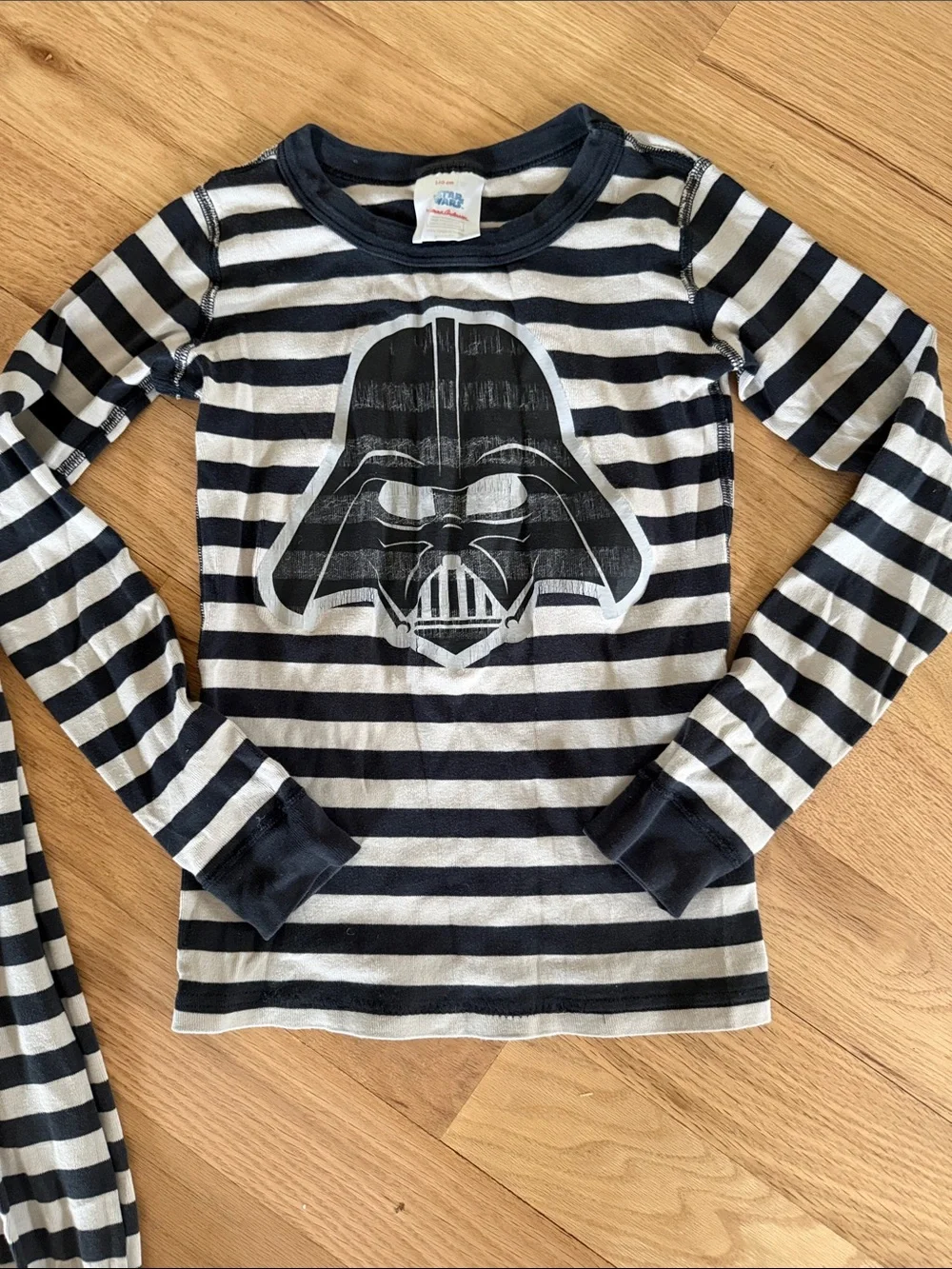 Hanna Andersson Black/Gray Striped Star Wars Darth Vader Pajama Set Sz 10